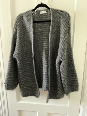 Contemporaine super soft mohair charcoal oversized cardigan (S)